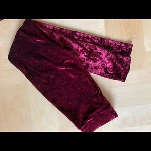Red velvet leggings